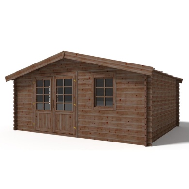 Abri de jardin en bois traité en marron | 20m2 | 5 x 4m | ALTANKA