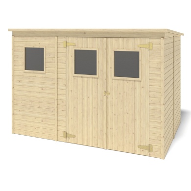 Abri de jardin en bois 4.86 m2 - 2.7x1.8 m - Couleur: naturel