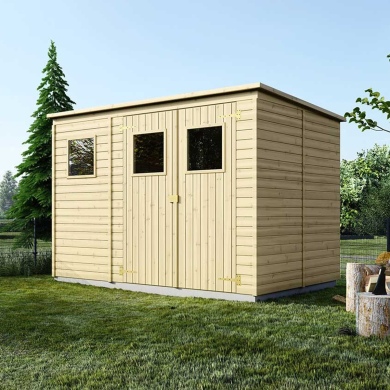 Abri de jardin en bois 4.86 m2 - 2.7x1.8 m - Couleur: naturel 2