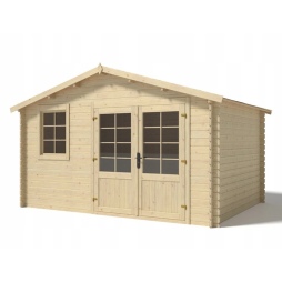 Abri de jardin en bois - 11.7m2 - 3.9x3m - Ep. 34mm - Couleur: naturel