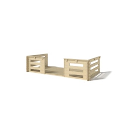 Terrasse en bois avec balustrade pour abri en bois - 8m2 - 4m x 2m - couleur: naturel
