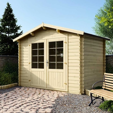 Abri de jardin en bois naturel, 6m2, Ep. 28mm, 3x2m, ALTANKA, DOM420 2