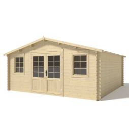 Abri de jardin en bois - 25m2 - 5x5m - Ep. 40mm - Couleur: naturel