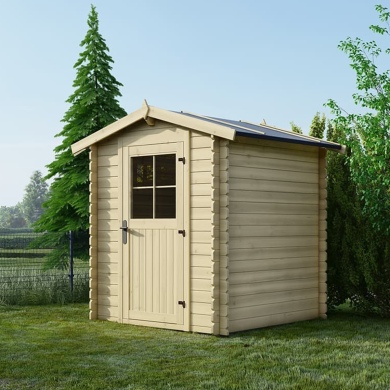Abri de jardin en bois - 3.61m2 - 1.9x1.9m - Ep. 28mm - Couleur: naturel 2