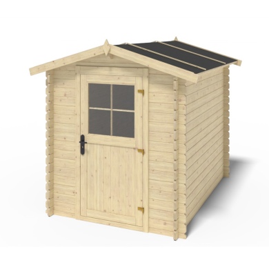 Abri de jardin en bois naturel, 4,75m2, Ep. 28mm, 190x250cm, ALTANKA
