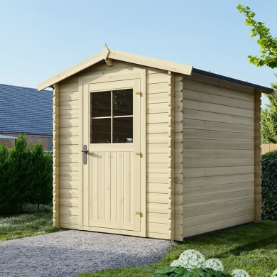 Abri de jardin en bois naturel, 4,75m2, Ep. 28mm, 190x250cm, ALTANKA 2