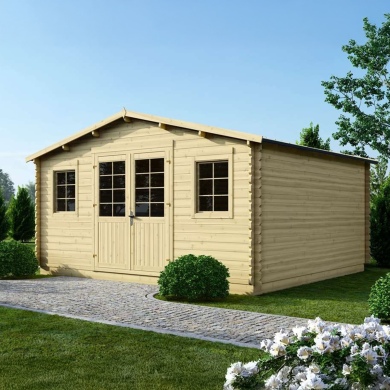 Abri de jardin en bois - 20m2 - 5x4m - Ep. 40mm - Couleur: naturel 2
