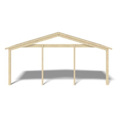 Avant-toit en bois 6x2m pour le chalet de jardin 6m, couleur naturel 2