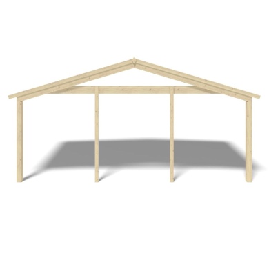 Avant-toit en bois 6x3m pour le chalet de jardin 6m, couleur naturel 2