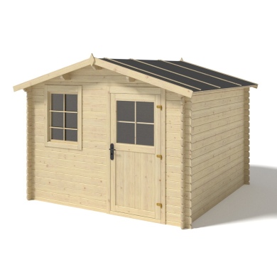 Abri de jardin en bois naturel, 6m2, Ep. 28mm, 3x2m, ALTANKA, DOM472