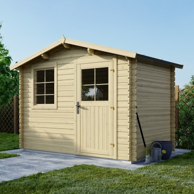 Abri de jardin en bois naturel, 6m2, Ep. 28mm, 3x2m, ALTANKA, DOM472 2