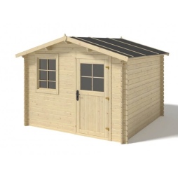 Abri de jardin en bois - 7.5m2 - 3x2.5m - Ep. 28mm - Couleur: naturel