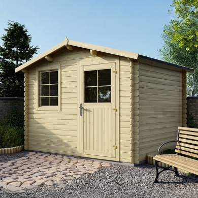 Abri de jardin en bois naturel, 7,5m2, Ep. 28mm, 3x2,5m, ALTANKA 2