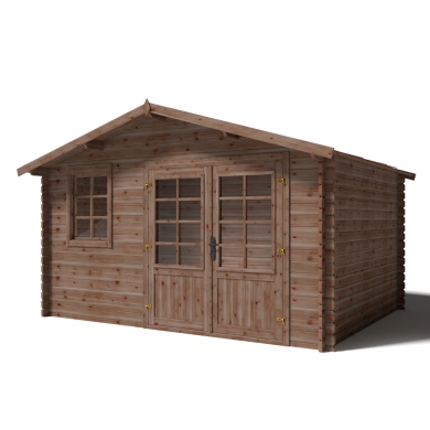 Abri de jardin en bois traité en marron | 11,7m2 | 3,9 x 3m | ALTANKA