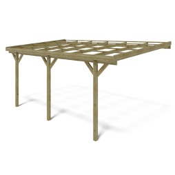 Carport, abri de voiture  3x5.24 m - 15 m2 - adossé 