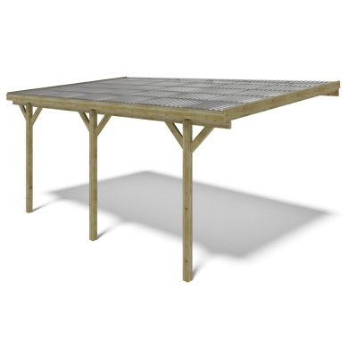 Carport, abri de voiture  3x5.24 m - 15 m2 - couverture PVC 