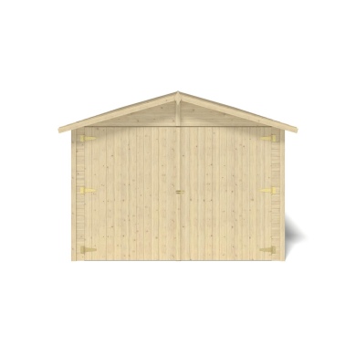 Garage en bois - 18.19m2 - 3.05x5.91m - Ep. 18mm - couleur: naturel 2