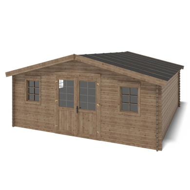Abri de jardin en bois traité en marron | 20m2 | 5 x 4m | ALTANKA