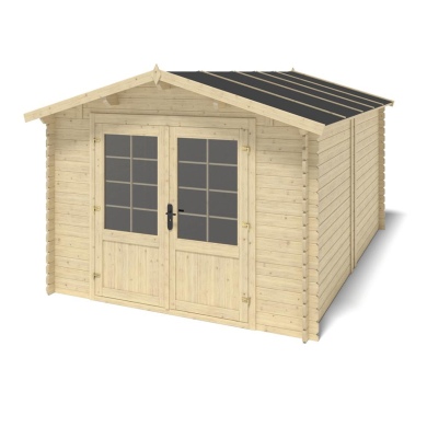 Abri de jardin en bois - 12m2 - 3x4m - Ep. 28mm - Couleur: naturel