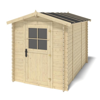 Abri de jardin en bois naturel, 4,75m2, Ep. 28mm, 190x250cm, ALTANKA