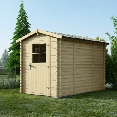 Abri de jardin en bois naturel, 4,75m2, Ep. 28mm, 190x250cm, ALTANKA 2