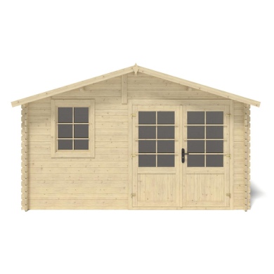 Abri de jardin en bois - 12m2 - 4x3m - Ep. 28mm - Couleur: naturel 2