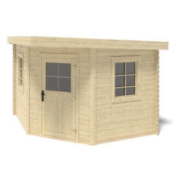 Abri de jardin en bois - 8m2 - 3x3m - Ep. 28mm - Couleur: naturel