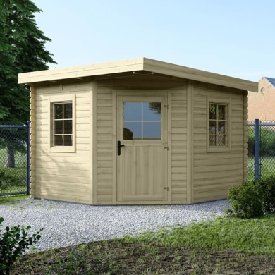 Abri de jardin en bois - 8m2 - 3x3m - Ep. 28mm - Couleur: naturel 2