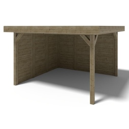 Pergola de jardin 4.04x4.04m avec panneaux - traité