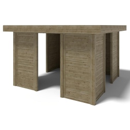 Pergola de jardin 4.04x4.04m avec panneaux - traité