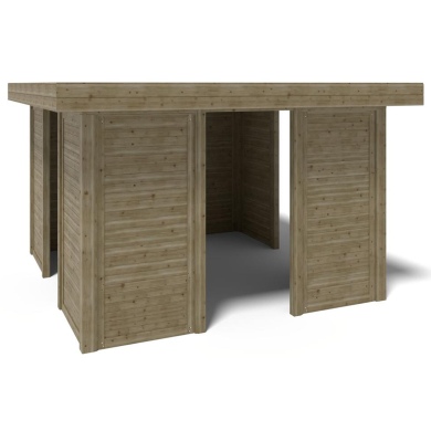 Pergola de jardin 4.04x4.04m avec panneaux - traité 2
