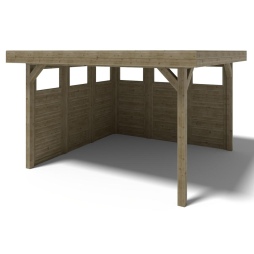 Pergola de jardin 4.04x4.04m avec panneaux - traité