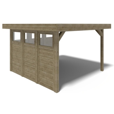 Pergola de jardin 4.04x4.04m avec panneaux - traité 2