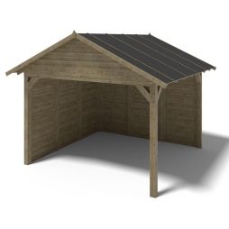Pergola de jardin 4.04x4.04m avec panneaux - traité