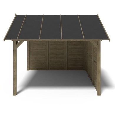 Pergola de jardin 4.04x4.04m avec panneaux - traité 2