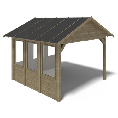 Pergola de jardin 4.04x4.04m avec panneaux - traité 2