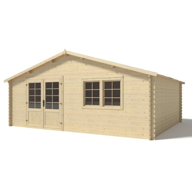 Abri de jardin en bois - 30m2 - 6x5m - Ep. 40mm - Couleur: naturel