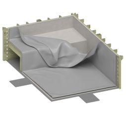 Liner 0.75 mm, gris clair, pour piscine NEMO avec plage immergée BAS7303