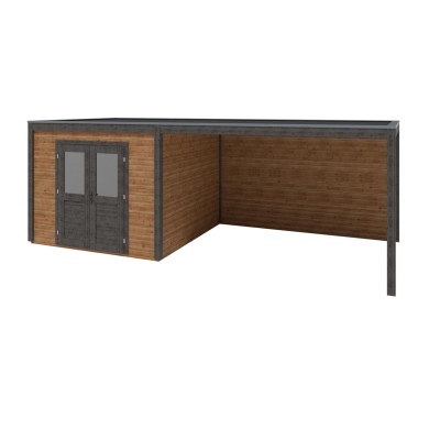 Abri de jardin en bois Sora 7.06x3.09m - 21.82m2 - Ep. 28mm - Traité