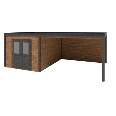 Abri de jardin en bois Sora 7.06x4.09m - 28.87m2 - Ep. 28mm - Traité