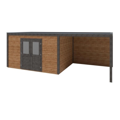 Abri de jardin en bois Nova 7.06x3.09m - 21.82m2 - Ep. 28mm - Traité