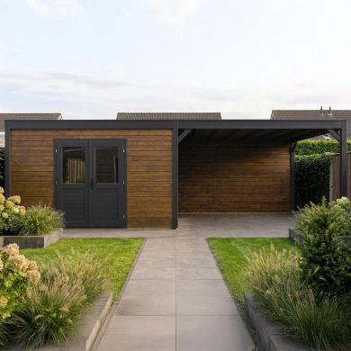 Abri de jardin en bois Nova 8.06x3.09m - 24.91m2 - Ep. 28mm - Traité 2