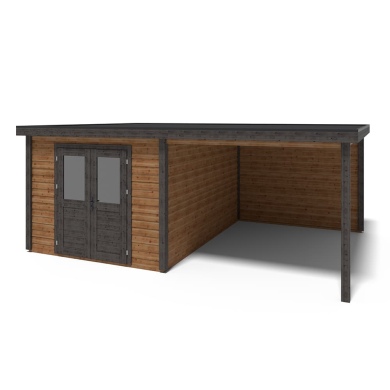 Abri de jardin en bois Aura 6.06x4.09m - 24.79m2 - Ep. 28mm - Traité