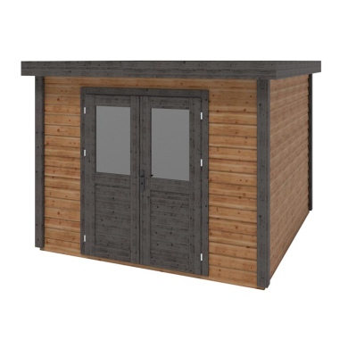 Abri de jardin en bois Aura 3.09x3.09m - 9.55m2 - Ep. 28mm - Traité