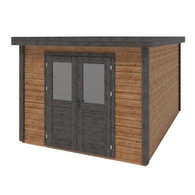 Abri de jardin en bois Aura 3.09x4.09m - 12.64m2 - Ep. 28mm - Traité