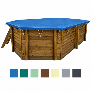 Bâche d'hiver 3.41 x 3.41 m, coul. bleu, pour piscine BAS7301