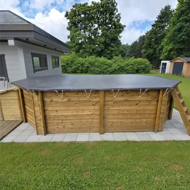 Bâche d'hiver 4.46 x 3.16 m, coul. carbone, pour piscine BAS7302. BAS7303 2