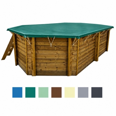 Bâche d'hiver 5.95 x 3.65 m, coul. vert, pour piscine BAS7304