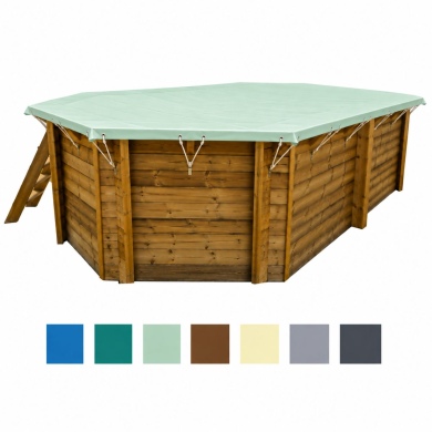 Bâche d'hiver 5.95 x 3.65 m, coul. amande, pour piscine BAS7304