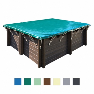 Bâche d'hiver 4.81 x 3.01 m, coul. vert, pour piscine BAS7306